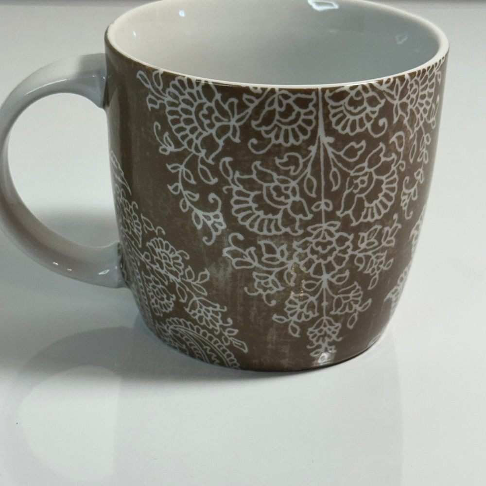 Rosanna Marrakesh Coffee Mug Collectible Beige Brown Floral‎ Exotic Decor